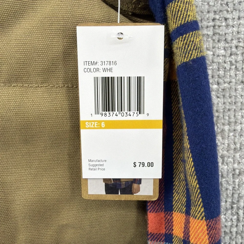 Eddie Bauer Kids Size 6 Tan Faux Sherpa Lined Vest‎ Blue Plaid Flannel Shirt Set